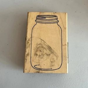 Mason Jar Wood Rubber Stamp by Recollections paper craft cute scrapbook gift